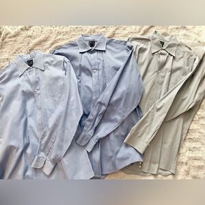 Jos A Bank Traveler Collection Lot 2 Dress Shirts 16.5 36 Mens 100% Cotton